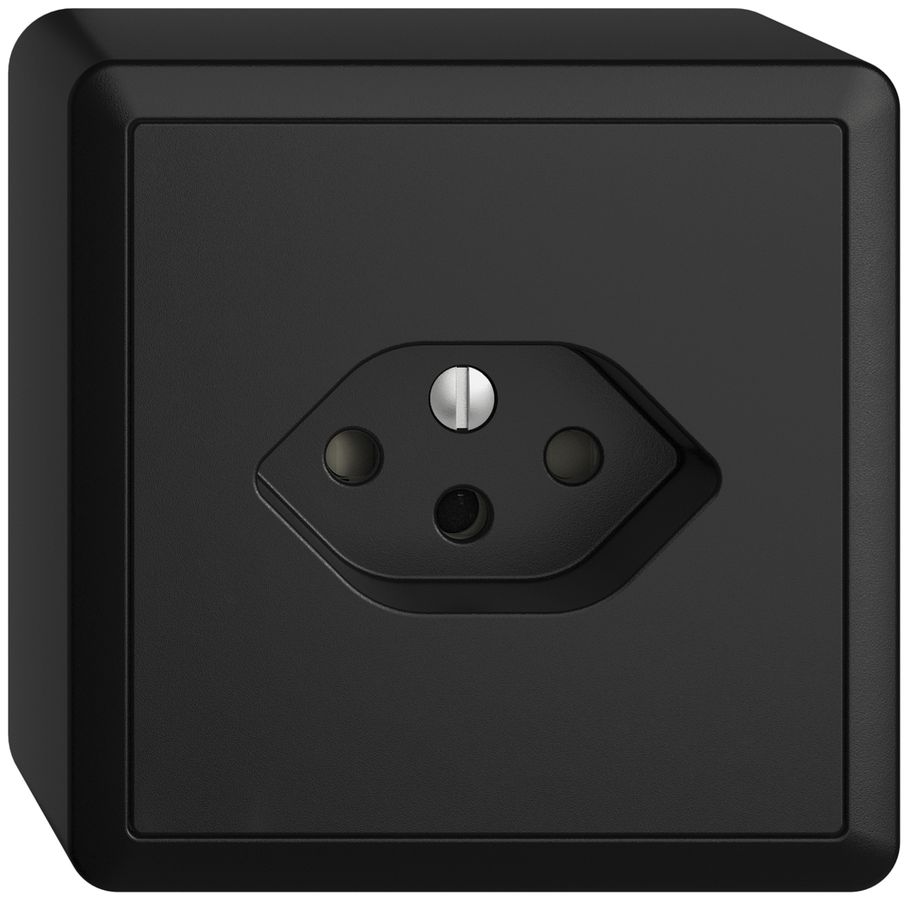 Prise AP EDIZIOdue T13 noir avec shutter