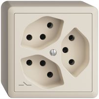 AP-Steckdose EDIZIOdue 3×T13 1×S crema