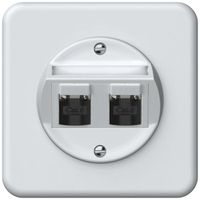 UP-Anschlussdose origin 2×RJ45 8(8) Kat.6 schräg geschirmt 92×92mm weiss