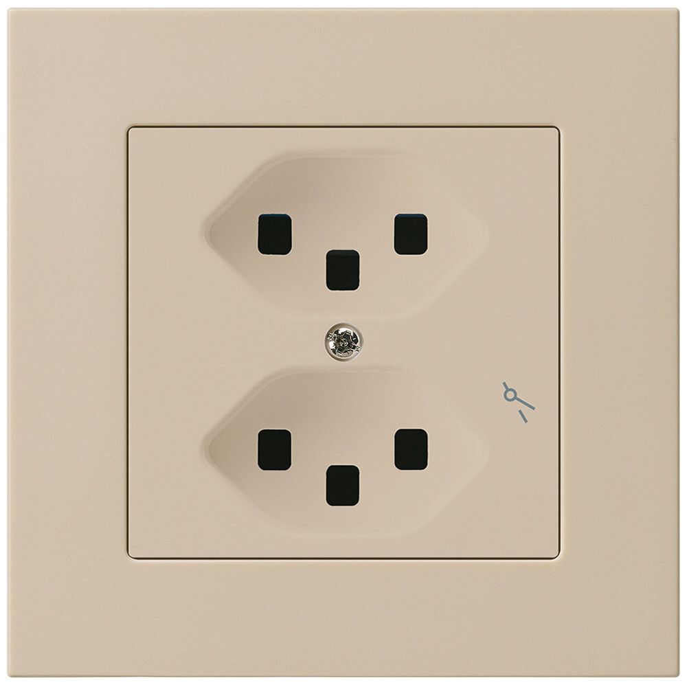 Prise ENC Hager kallysto.pro 2×T23 1×S C beige