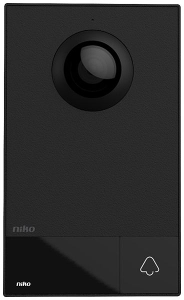 AP-Aussensprechstelle Video Niko, 2-Draht, 1 Taste, 181.4×109.4×31.1mm, schwarz