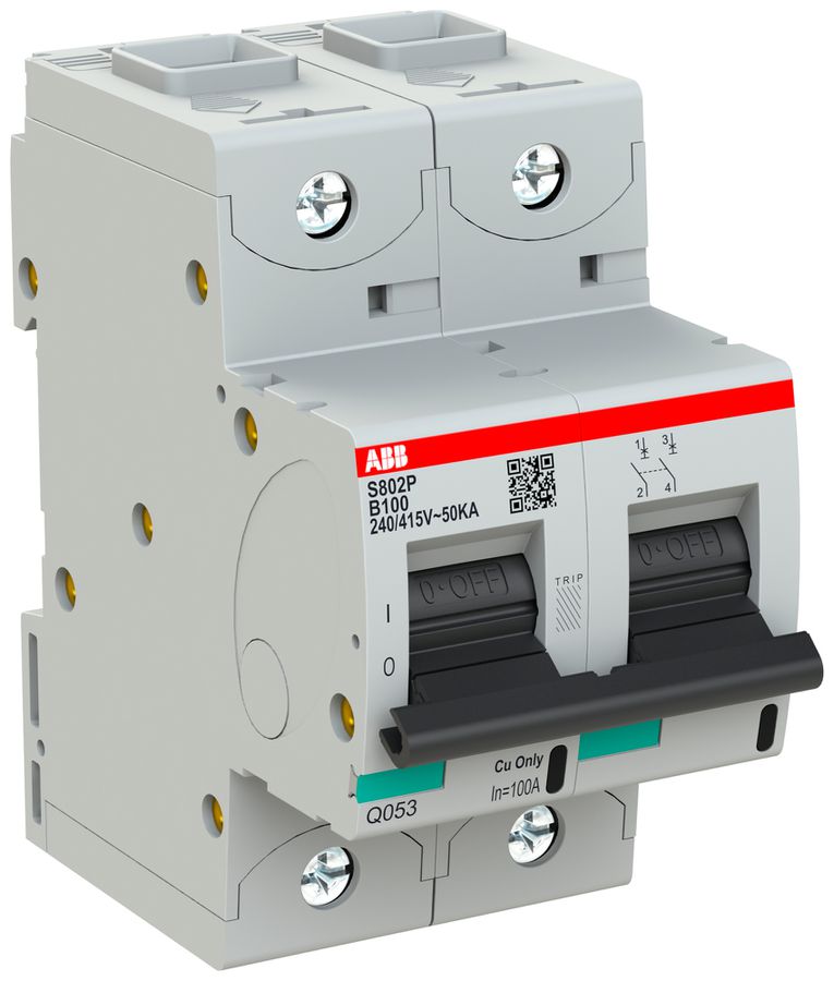 Leitungsschutzschalter ABB S802P-B100 2P 400V B-100A 50kA 3TE