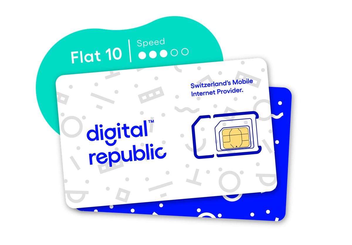 Digital Republic Flatrate 10 SIM | 365 Tage max. 10 Mbits Download, 5 Mbits Upload