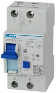 Disjoncteur différentiel DOEPKE DRCBO 4 HP 2P 230V C 16A 0.03A B+ 2.5UM 6kA