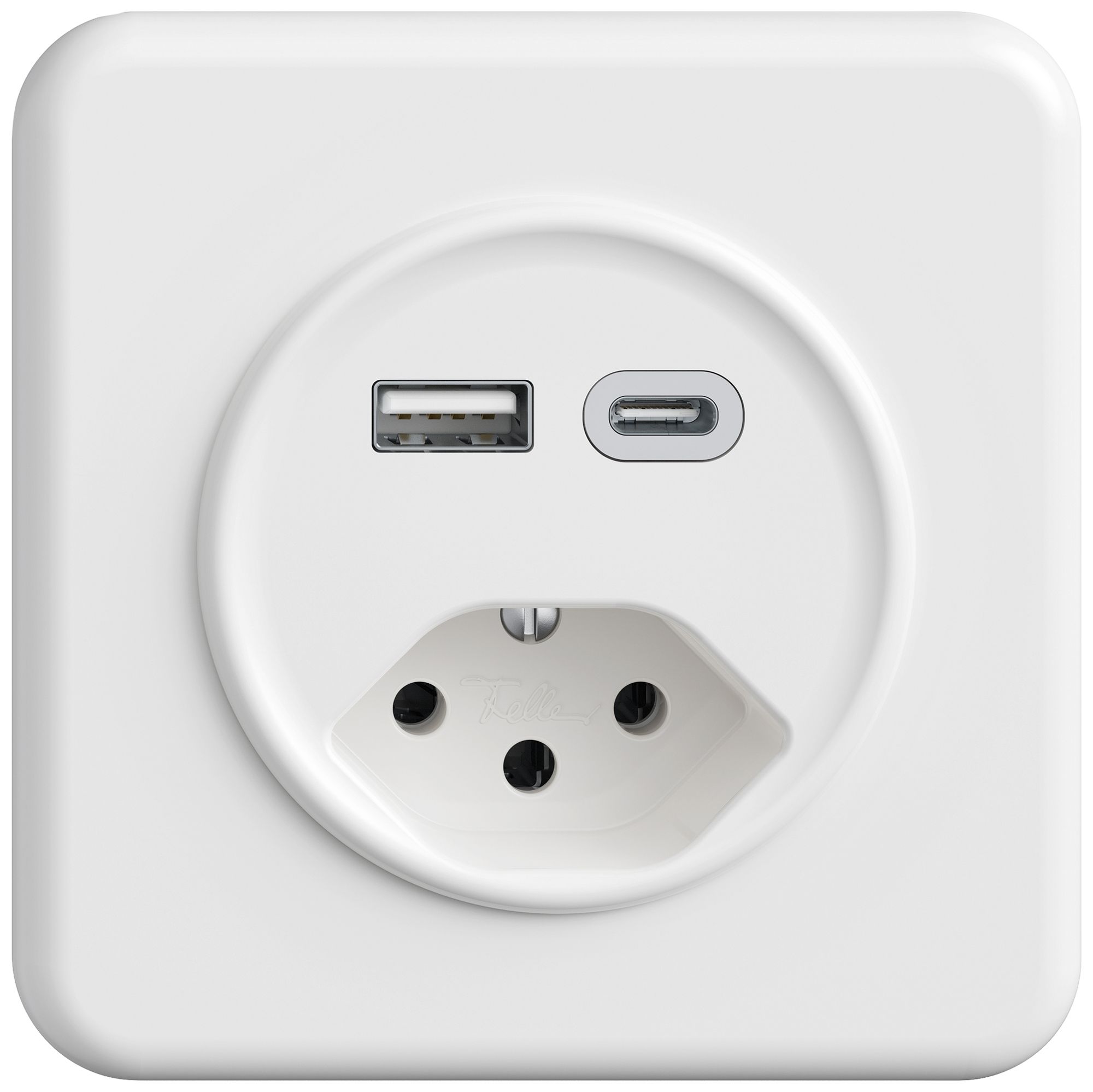 Prise de charge USB ENC STANDARDdue SNAPFIX® USB A+C/T13 3A 230V AC bc