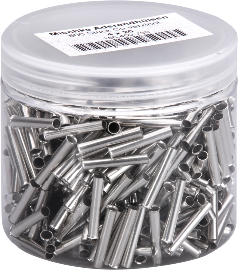 Embout de câble Mischke E DIN 46228 4mm²/20mm nu Cu-étamé