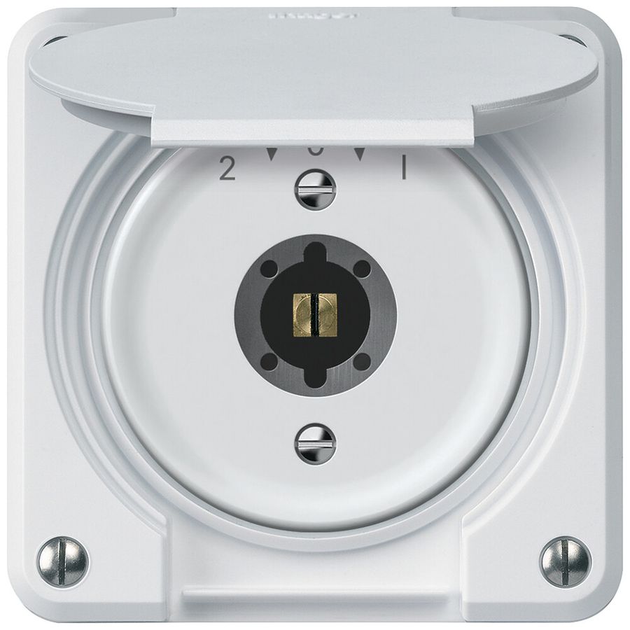Contatto rotativo a chiave robusto 1P 2NO 2CO 20A 250V 86×86mm bianco