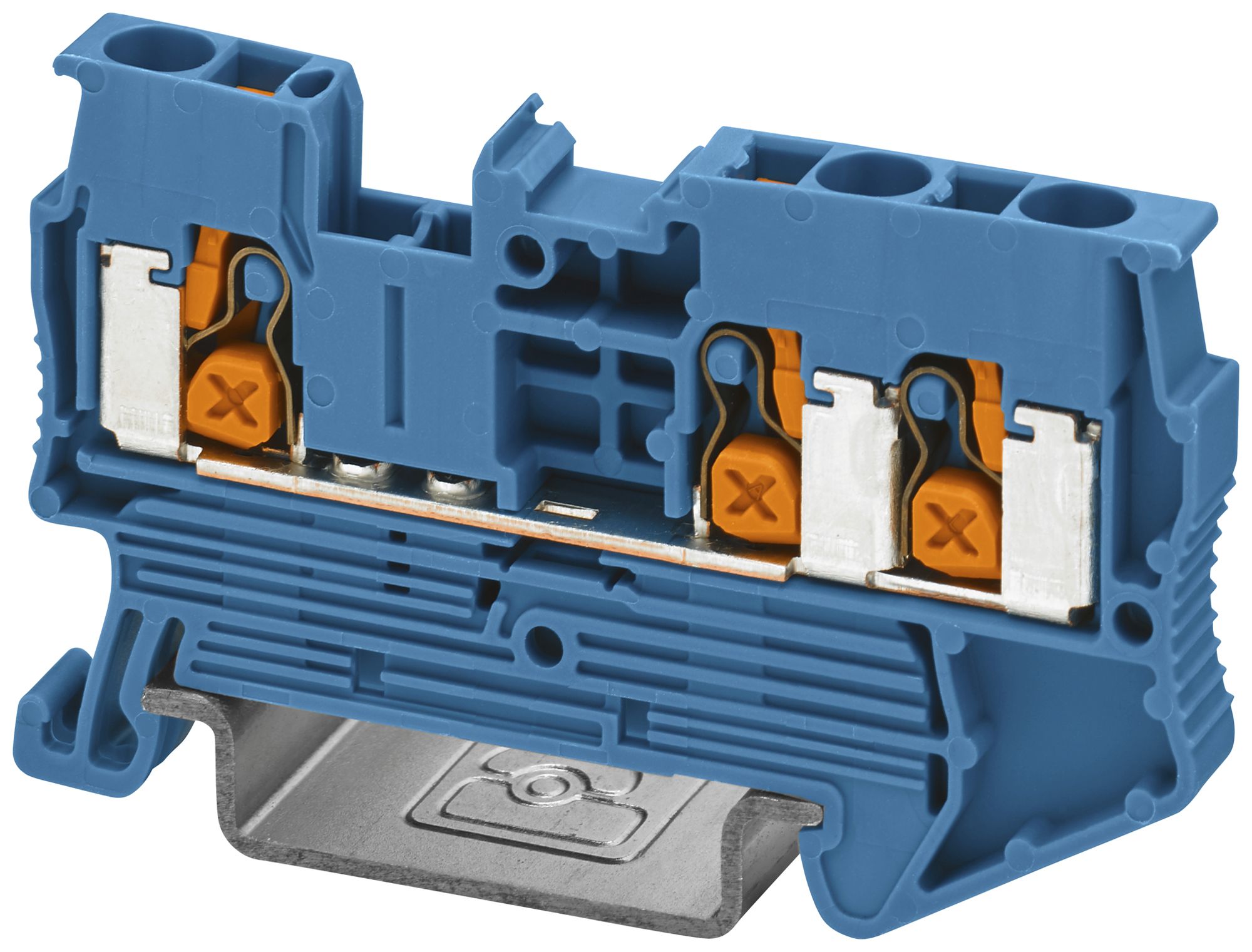 Borne de passage joignable PX XT 2,5-TWIN BU 4mm² 24A 800V 3×1 DIN35 bl