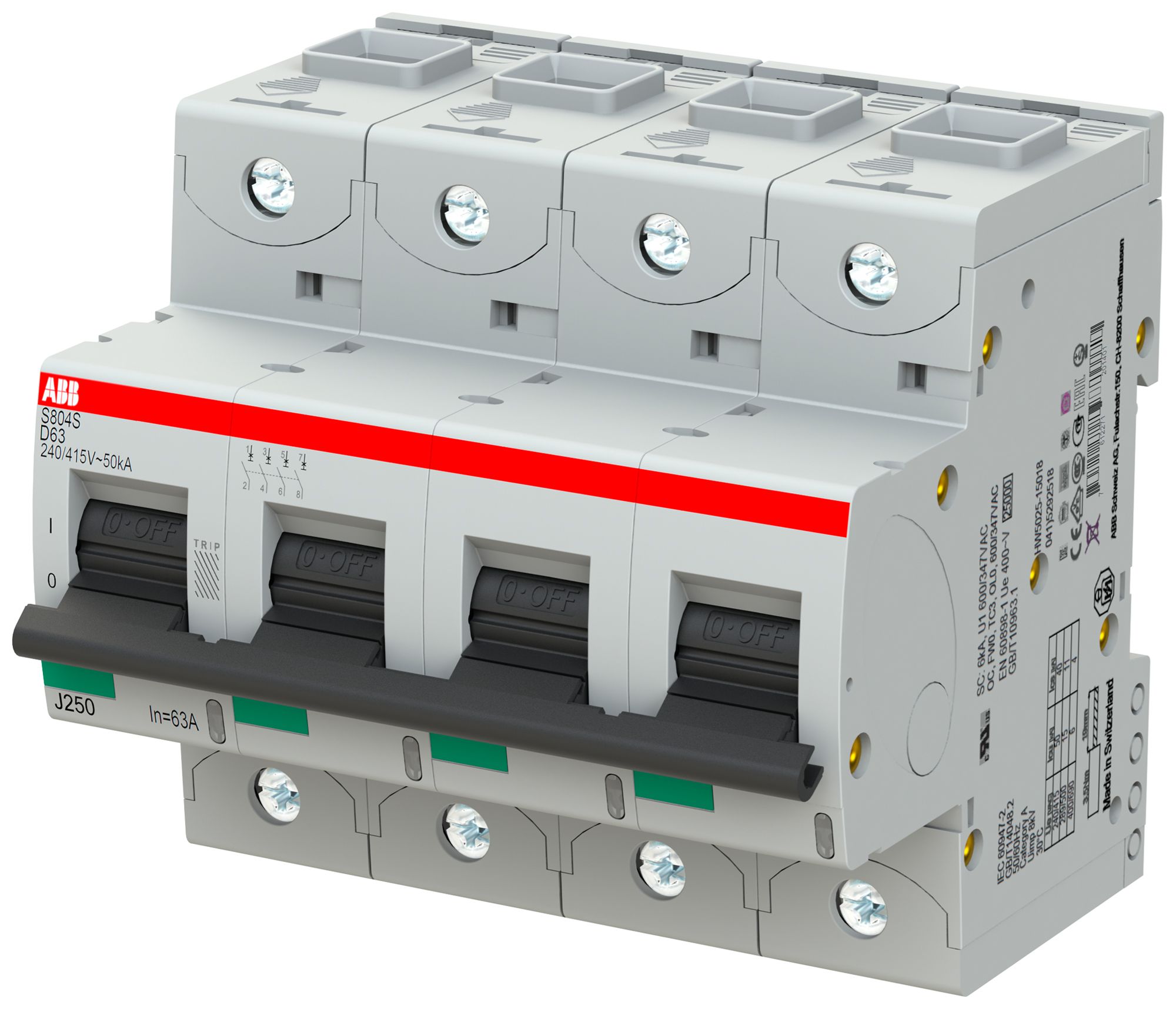 Leitungsschutzschalter ABB S804S-D 63A 50kA