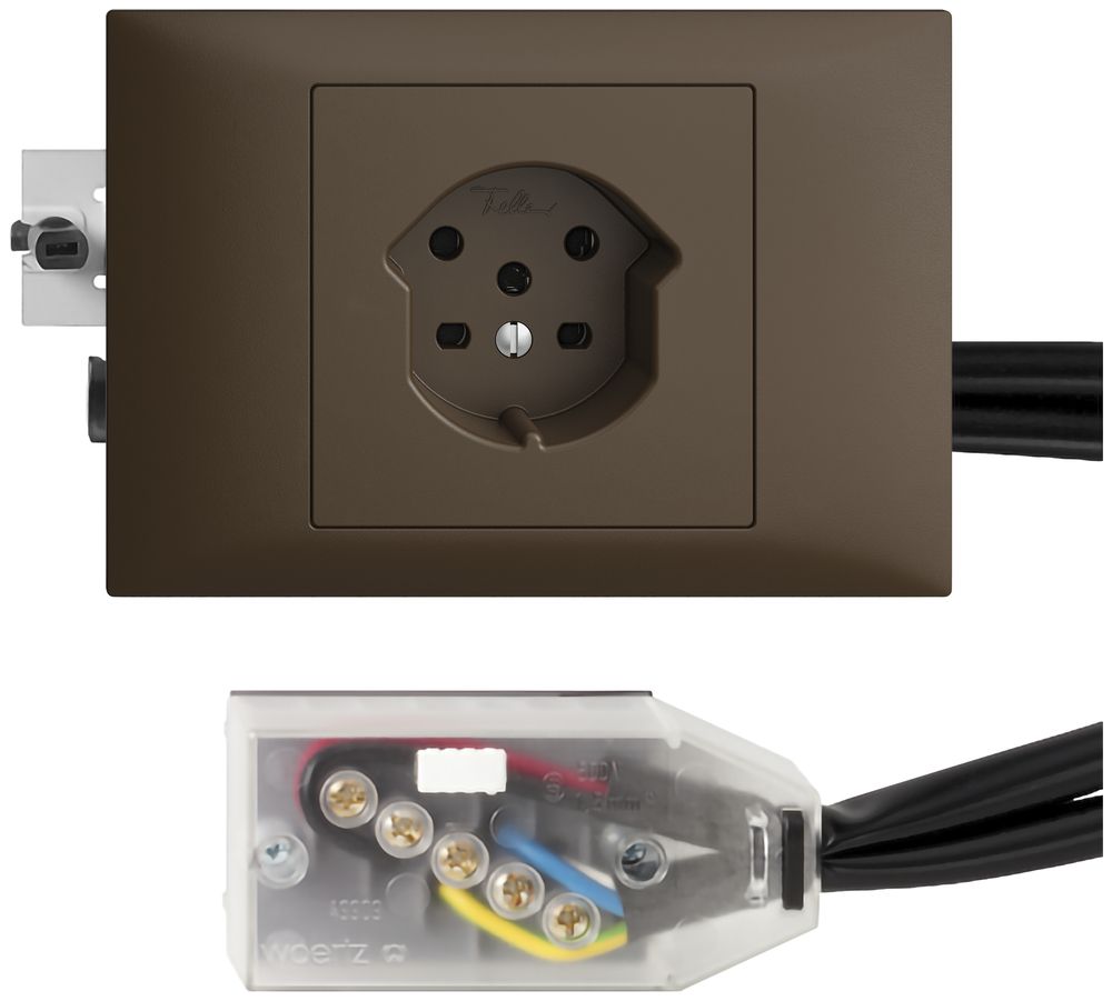 Prise INC EDIZIOdue T15 coffee 45…69mm pour câble plat Technofil