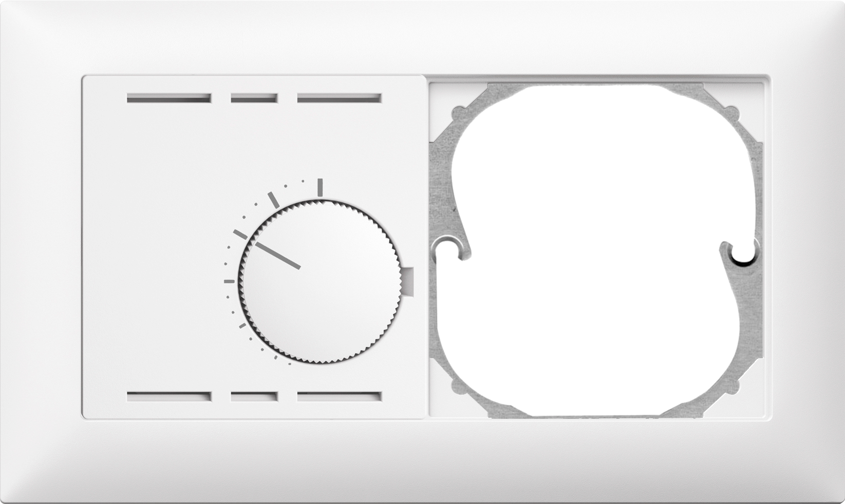 Combinaison ENC Edue 1×2, Thermostat s.interrupteur +Place vide bc