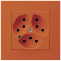 UP-Steckdose Hager KPR, 3×T13, beleuchtet, 10A 250V, orange