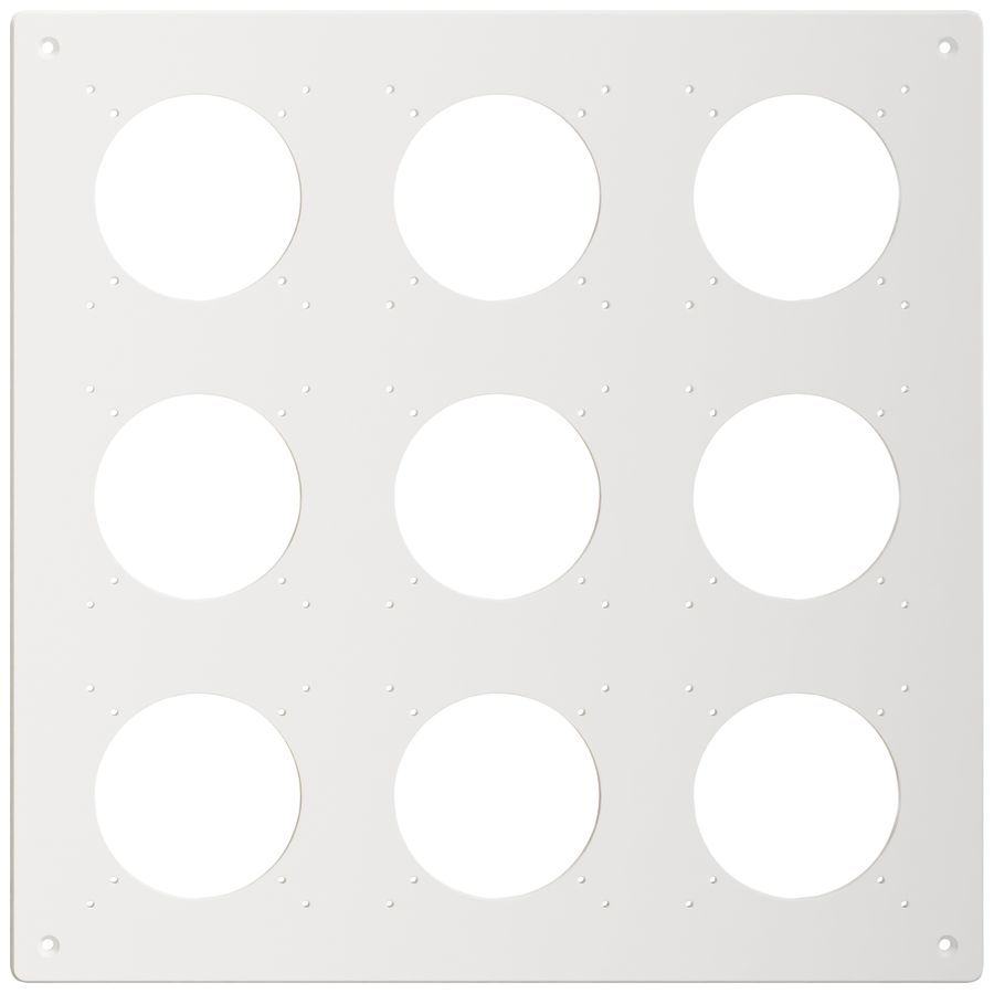 Plaque de montage Feller NEVO SNAPFIX® 3×3 Ø69mm 325×325mm blanc