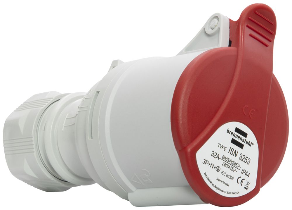 Presa mobile Brennenstuhl CEE 32A 3L+N+PE 400V 6h rosso Ø104×179mm IP44