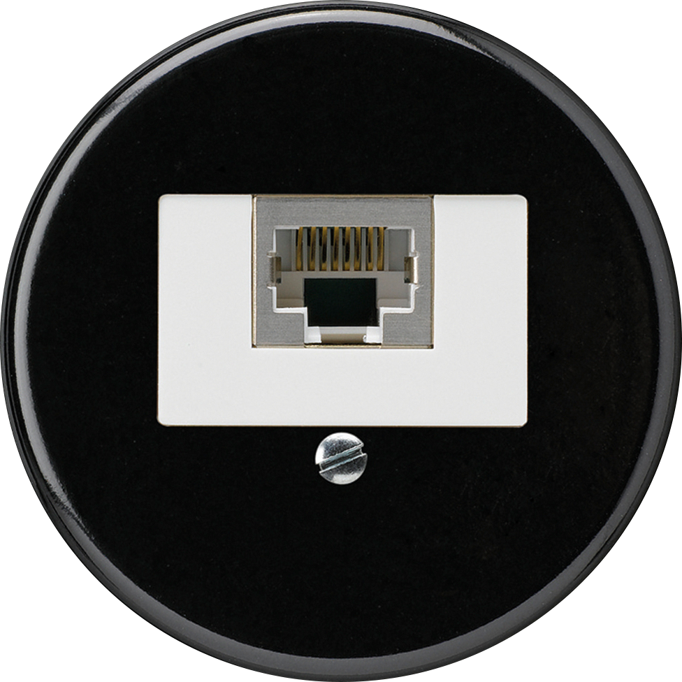 Insert pour boîte ENC basico 1×RJ45s noir