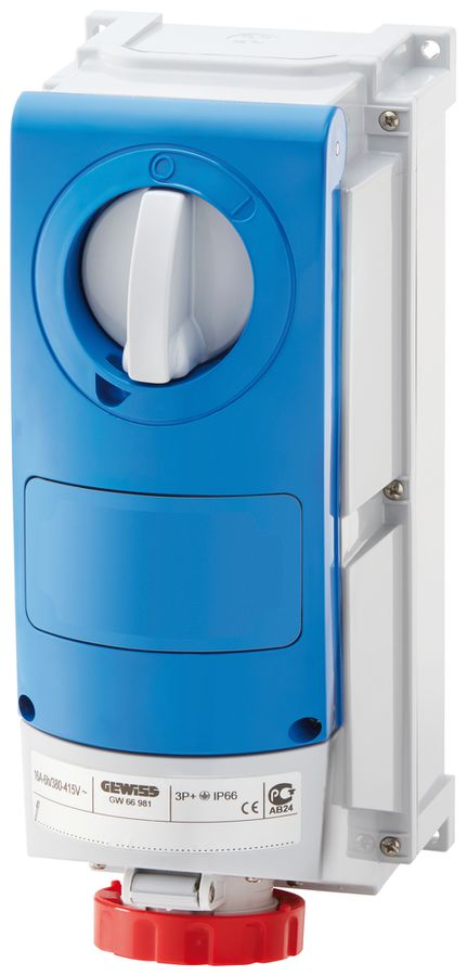 Presa CEE AP Gewiss IB 4P 63A 380…415V ro 6h bloccaggio meccanico IP66