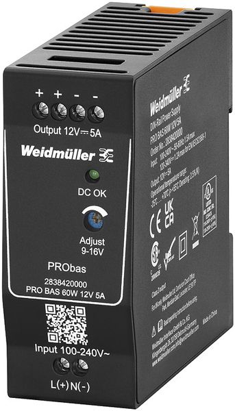 Alimentation à découpage Weidmüller Connect Power PRO BAS 60W 12V 5A