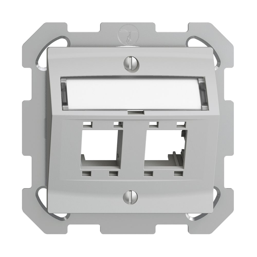 Kit de montage ENC Edue, avec capot d.sortie oblique, pour 2×RJ45, gris clair