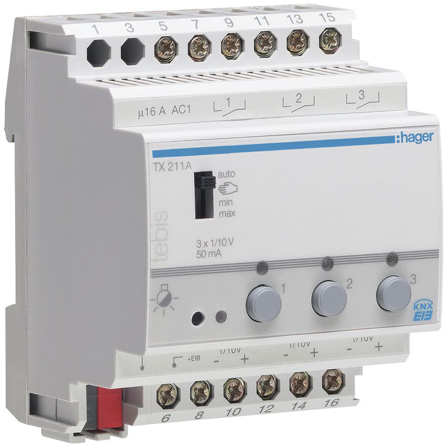 Schalt-Dimmaktor KNX Hager Tebis TX211