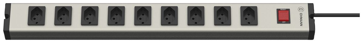 Prise multiple A. Steffen EHMANN 10A I/O 9×T13 3m noir/aluminium