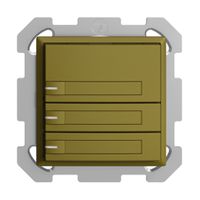 UP-KNX-Taster RGB EDUE, 250mW, m.RGB-LED, m.Papier., 3×Taste, 1×Tastenb., ov