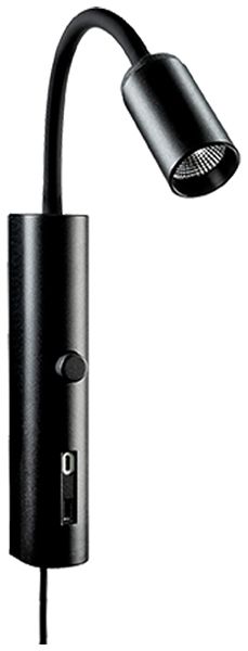 Spot LED SG Tube Wall 8W 360lm 930 38° REG Ø39×223×45×47mm nero