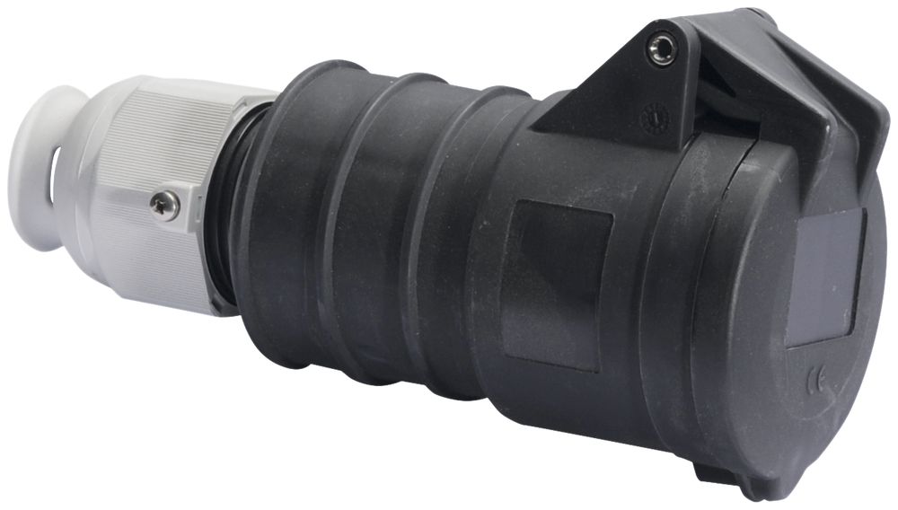 Prise mob.CEE Bals 5P 16A 500V 7h noir IP44 nick.Quick C.