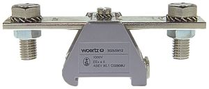 Morsetto di passaggio componibile WZ 240mm² 415A 750V bullone 2×1 DIN 35mm gr