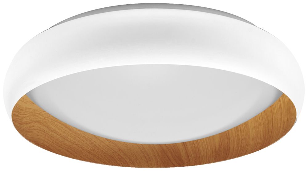 Plafonnier LED LEDVANCE Orbis Livia 24W 1200lm 830 Ø430×115mm blanc/bois