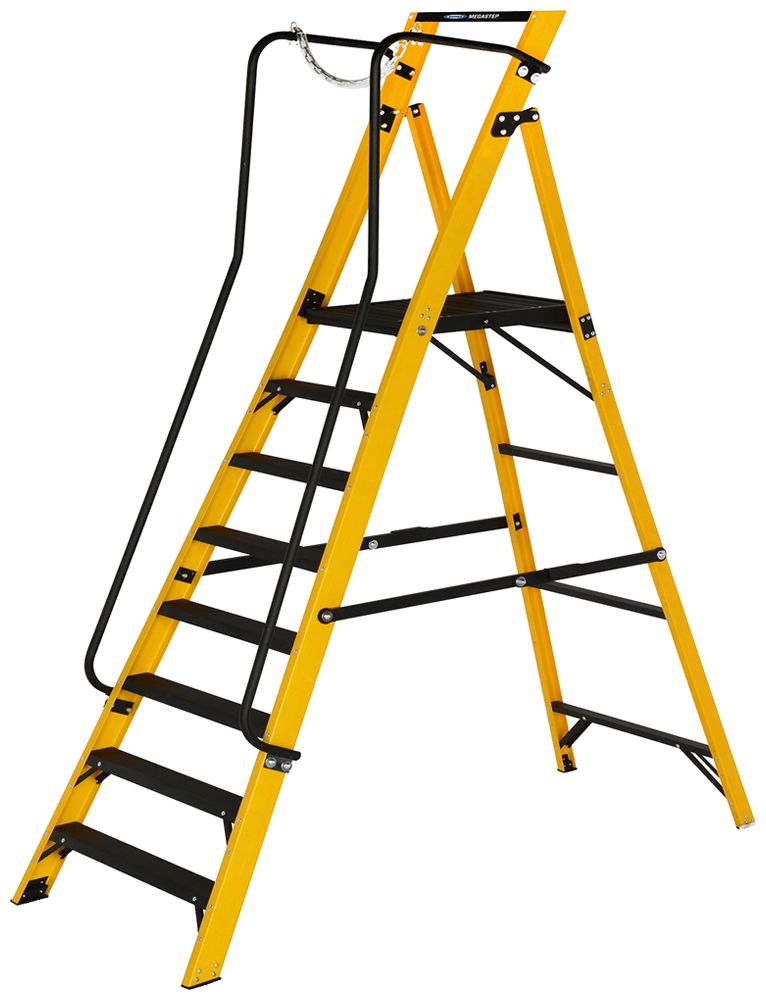 Plattformleiter Plica MEGASTEP 8 Sprossen 3.2m 370×568mm GFK EN131 20kg