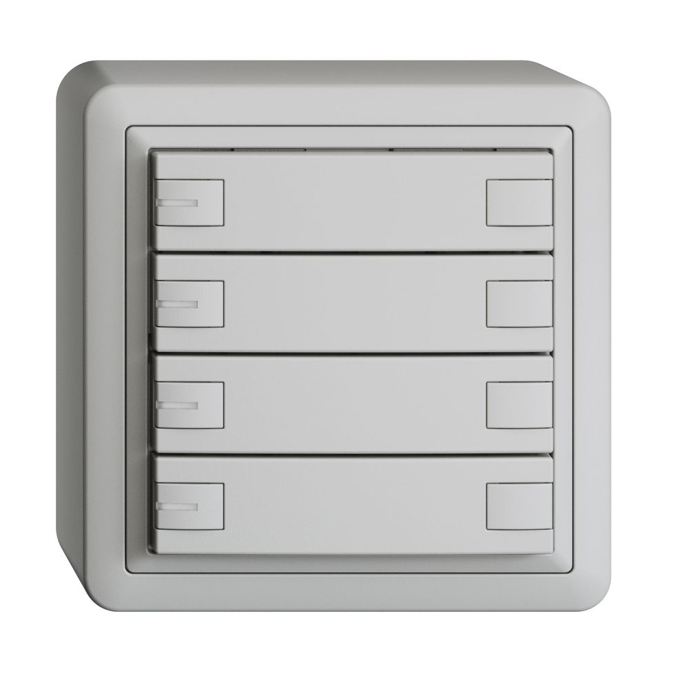 Poussoir KNX RGB AP EDUE, 250mW, a.LED RGB, 4×poussoir, comm.2×touches, grc