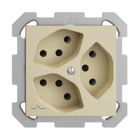 UP-Steckdose EDIZIOdue 3×T13 1×S vanille