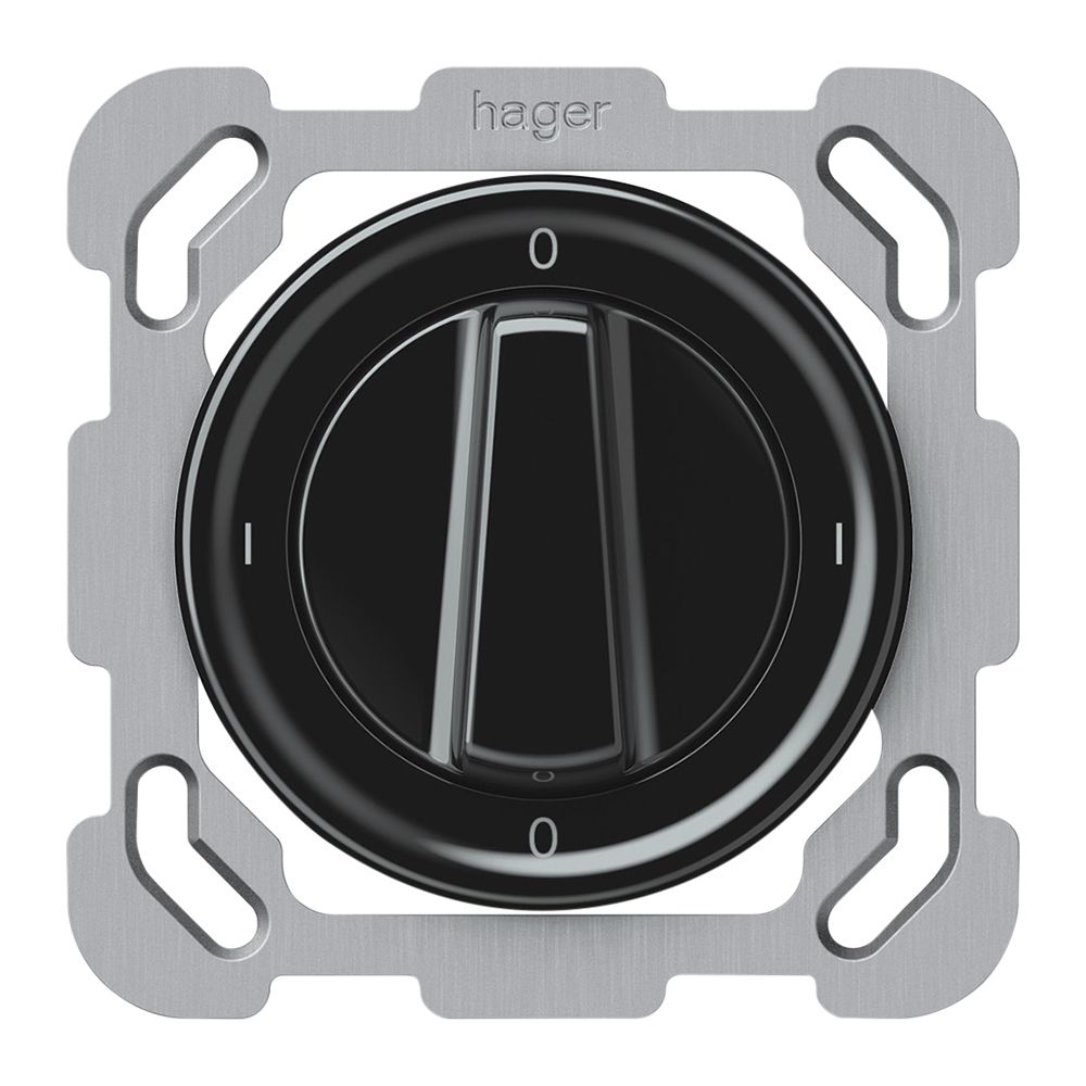 Interrupteur rotatif ENC origin interrupteur 0/2L 16A 250V 0-I-0-I 77×77mm noir