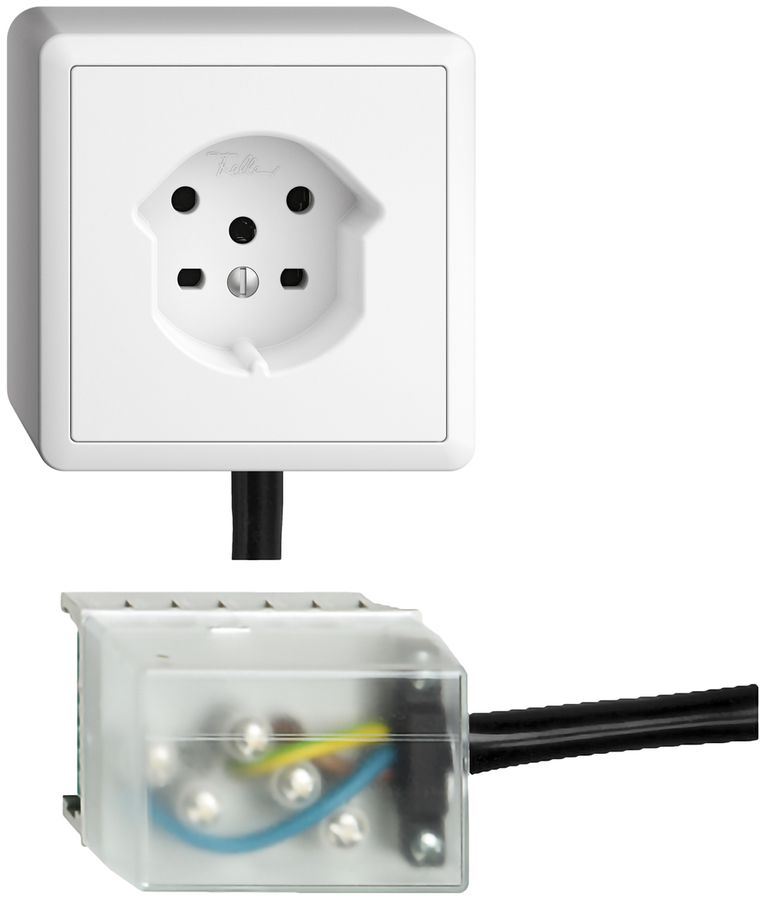 Prise AP EDIZIOdue T15 blanc Snap pour câble plat Powerbus