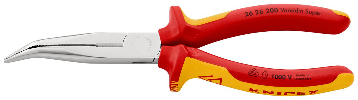 Pince pour téléphone KNIPEX avec dispositif de coupe VDE coudée 200mm