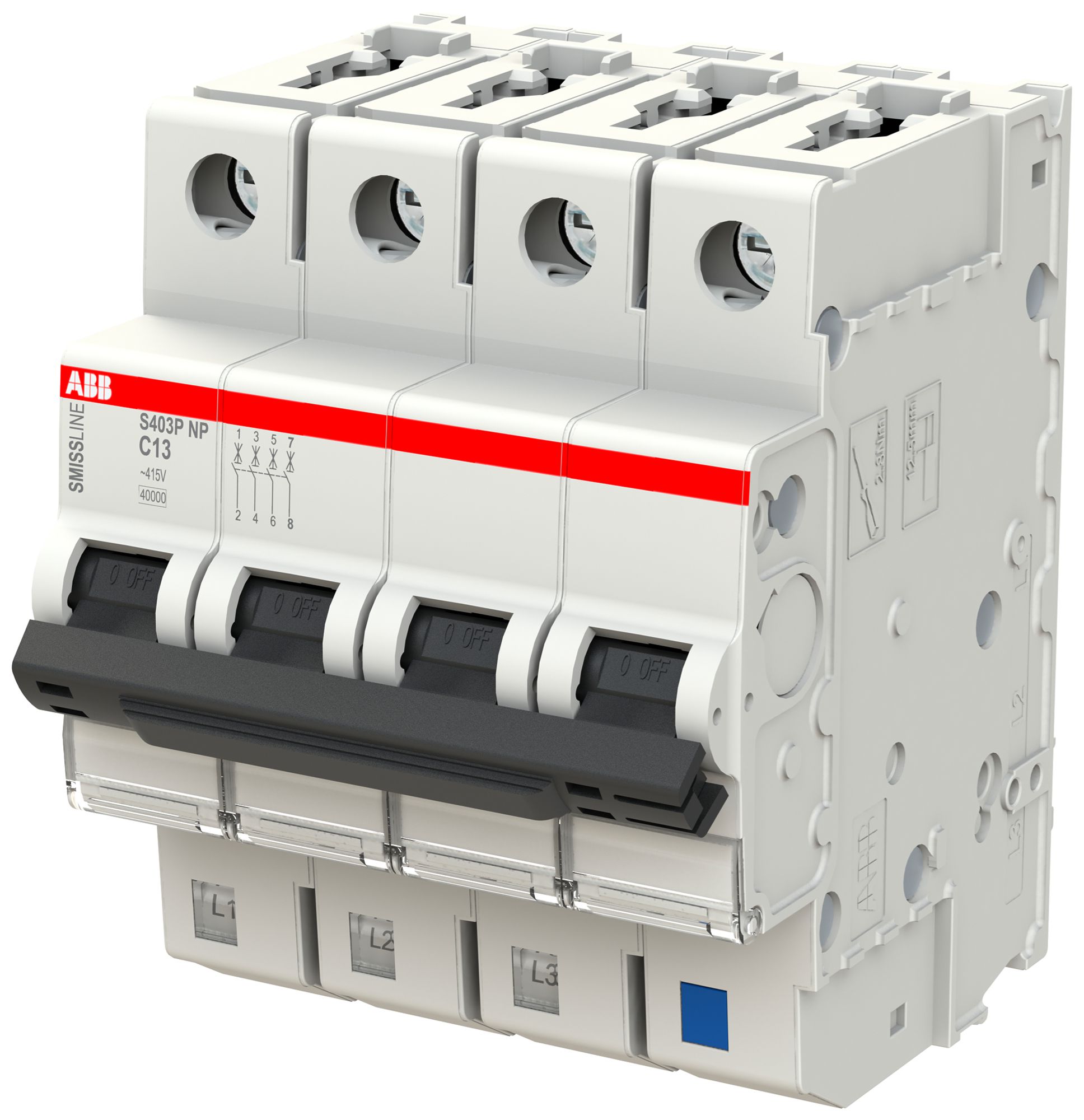 Disgiuntore SMISSLINE TP, 3LN, C, 13A, 40kA
