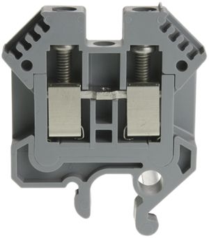 Borne de passage joignable Woertz 0.5…6mm² 41A 1000V vis 2×1 barre G gris