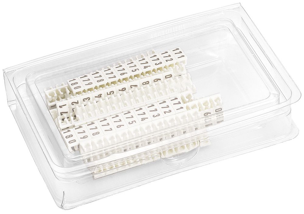 Placchette di marcaggio Hager L1/L2/L3/N/PE, 25 striscia