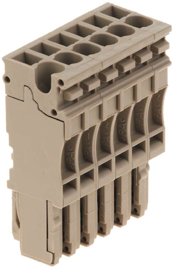 Fiche Weidmüller ZP 2.5/1AN/6 connexion à ressort 2.5mm² 6L beige