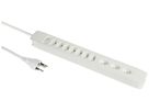 Steckdosenleiste PRINCIPIO 3×Typ 13 horiz.7×Typ 13 vert.Kabel 5m Schalter weiss