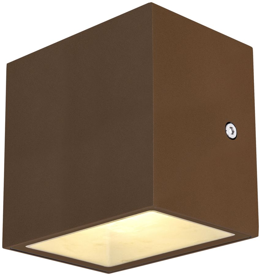 LED-Wandleuchte SLV SITRA CUBE WL 10W 1120lm 3000K IP44 90°/90° rostfarben
