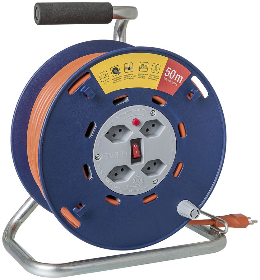 Avvolgicavo STERO LOOP grd.1 4×T13 50m TD3×1mm² blu/verde