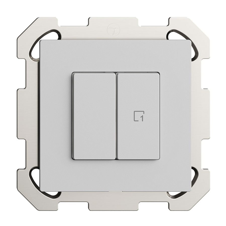 UP-Druckschalter 1K/2T Szene Edue Wiser hellgrau
