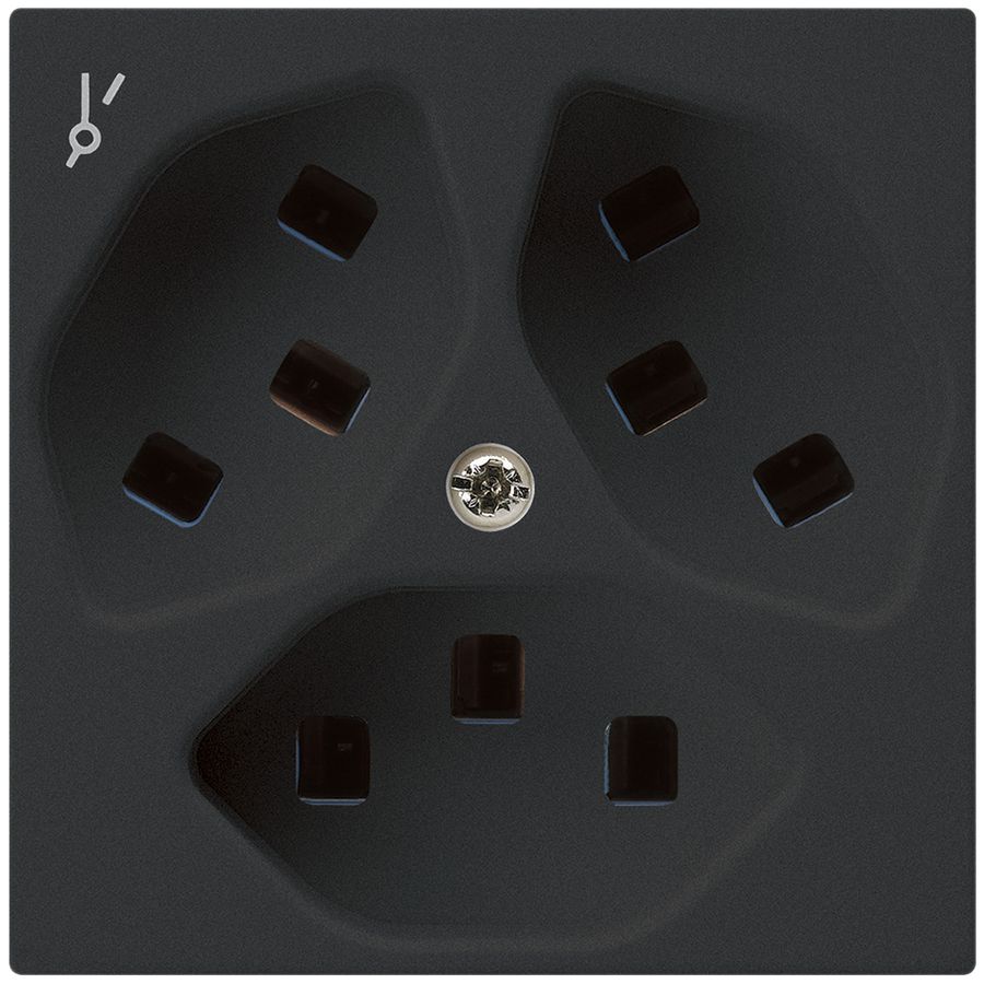 Prise Hager kallysto 3×T23 1×S A noir