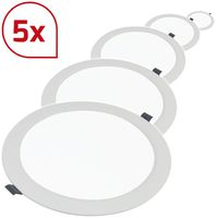 Downlight LED DOTLUX CIRCLEflat 6W 390lm 3000K blanc jeu de 5