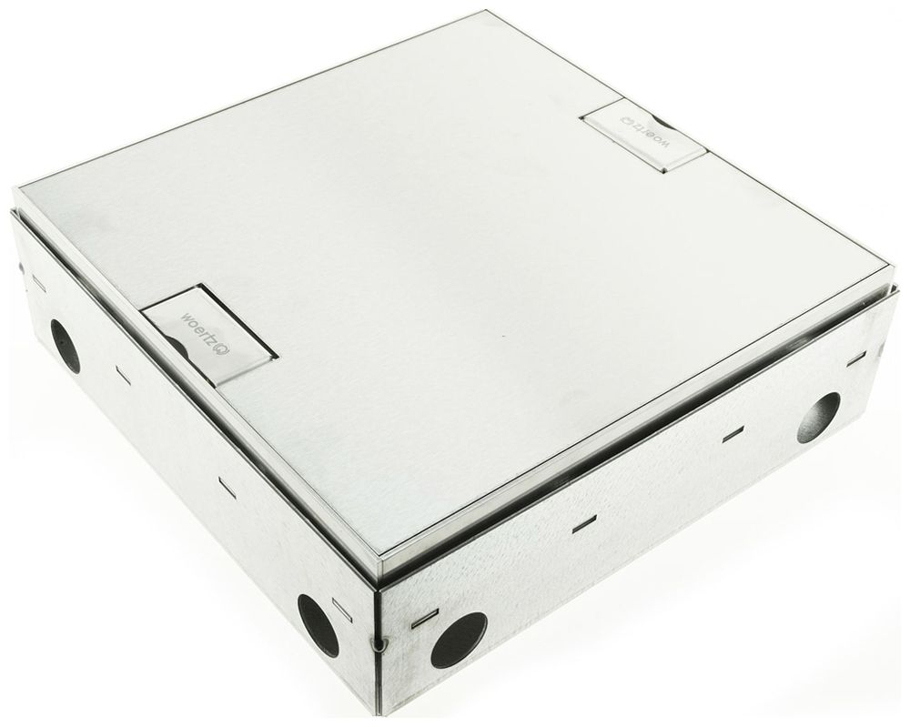 Scatola da suolo Woertz WAK Cr 200×200×75mm altezza fondo 75…100mm visibile