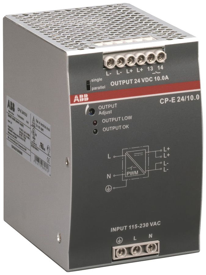 Alimentation à découpage ABB CP-E 24/10.0, IN:115/230VAC, OUT:24VDC/10A