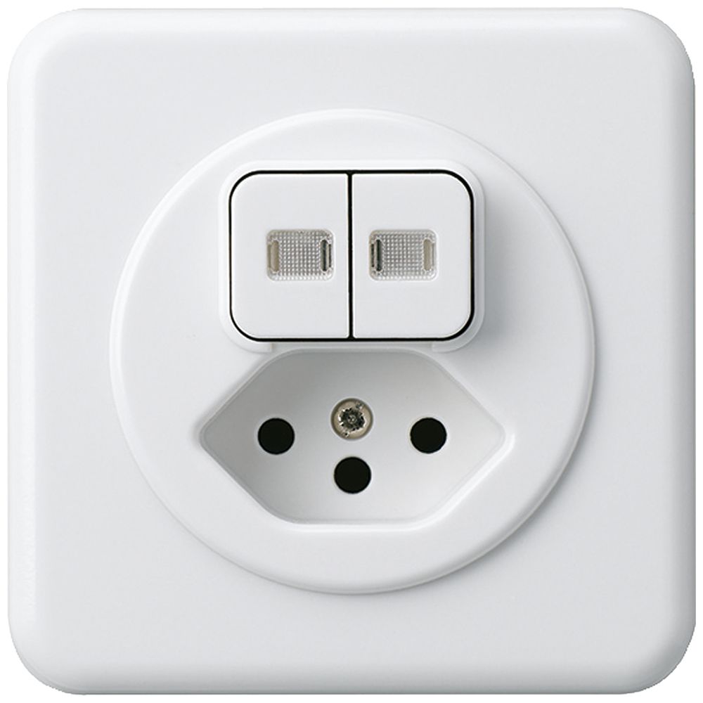 UP-Kombination beleuchtet 1/3+3/1L+Typ 13 basico ws 2 Linsen