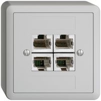 Prise AP 4×RJ45/s 4P sép.grc, EDIZIOdue ITplus