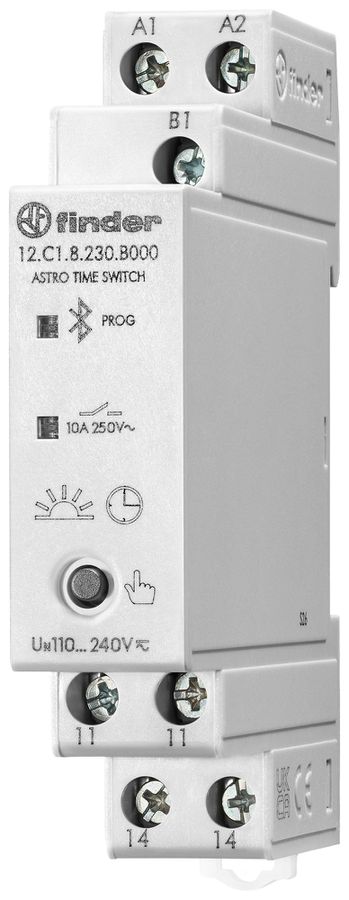 Timer astronomico AMD FINDER 12.C1 1NO 10A 110…240VUC Bt 1UM